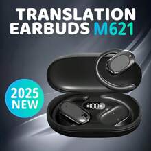 Compact 144-Language Translator Earbuds With Wireless & USB Charging Case - Secure Fit For Travel & Business, Supports Music & Calls - 黑色 - 查看 1