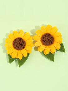 2pcs Sunflower Girls Hair Bows Daily Wear Sunflower Hair Accessories For Girls