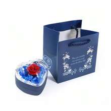 1 pièce Boîte cadeau en forme de cœur romantique avec fleur de savon, boîte de présentation pour la demande en mariage, emballage de bijoux, boîte cadeau pour la Saint-Valentin, cadeau de couple, cadeau de fête pour femme