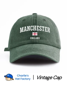 1 Pc MANCHESTER ENGLAND Print Washed Baseball Cap, Classic Casual Stylish Vintage Soft Sweatband Adjustable Size Lightweight Sun UV Protection Versatile Vintage Dad Hat, Suitable For Outdoor Sports Daily Wear Party Vacation Perfect Gift For Father Hubby And Friends - Manchester - View 16