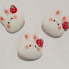 6/12pcs Cute Rabbit, Bear, Strawberry Resin & Metal Sewing Shank Buttons For Sweater, Knit Cardigan, DIY Decorative Crafts