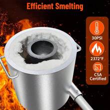 Large Capacity 2372°F 6KG Propane Melting Furnace Kit,  High Foundry Home Kiln,  Smelting Gold Silver Copper Aluminum Metal Smelting Forge Casting Tool