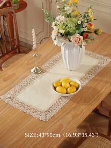 1 件缎面提花桌旗，精致水溶性刺绣蕾丝花边，简约高端，适合所有季节，可用作厨房/餐桌旗、餐垫、野餐垫、礼物、橱柜围巾、家居装饰、家庭聚会、节日装饰，适用于室内/室外、别墅、派对、婚礼装饰、装饰、户外家具系列，尺寸可选 - 卡其色 - 查看 5