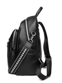 Fashionable Multi-Function Backpack For Women, Korean Style Versatile Soft Leather Shoulder/Crossbody Bag, Large Capacity Female Backpack, 2025 New - Black - View 9