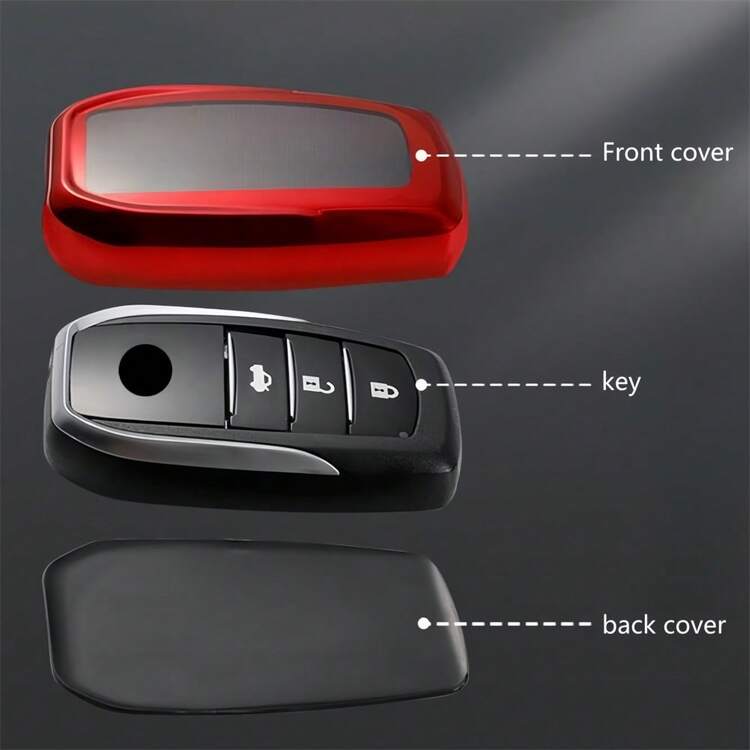 优质 TPU 汽车钥匙扣保护套 - 全保护壳 适用于 Crown 适用于 Prado 适用于 Highlander 适用于 RAV4 适用于 Alphard 适用于 Vellfire 适用于 Harrier 适用于 BZ4X 防摔防尘钥匙包 - 編結繩扣 - 查看 4