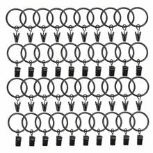 10pcs/40pcs Curtain Rings With Clips, Curtain Rings With Hooks, 1.26 Inch Inner Diameter, Suitable For Curtain Rods In Living Room, Bathroom, Easy To Use, Gold, Black, Silver - Multicolor - View 2