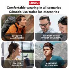 Miniso X30 Open-Ear Translation Headphones, 135 Languages, Touch Screen, Long Battery Life, High-Quality Sound, Built-In Mic, USB Charging, Ideal For Work, Travel & Study, Study Earbuds | Sleek Touch Screen | Ergonomic Earbuds - màu đen - Xem 6