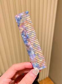 1 pieza Accesorio para el cabello, versátil y sencillo, varios colores, peine mediano, fácil de llevar y colocar en el bolso, para damas - Multicolor - Ver 9