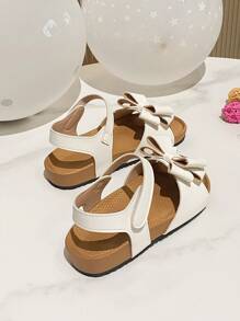 1 Pair Girls Flat Butterfly & Flower Pattern Casual Sandals, Suitable For Spring & Summer - White - View 3