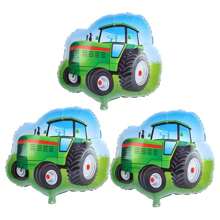 3 piezas de globos de lámina de aluminio con diseño de tractor de granja, globos de aluminio de gran tamaño de 25 pulgadas, muy adecuados para decoraciones de fiesta con tema de granja, decoraciones de fiesta de cumpleaños - Multicolor - Ver 1