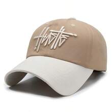1pc Summer Quick-Dry Baseball Cap, Unisex, Letter Embroidery Contrast Color Design, Lightweight Breathable UV Protection, Street Hip-Hop Style Sun Hat - A - View 19