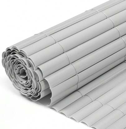 STARLEY-Valla de jardín,Cañizo PVC de Media Caña - Densidad 900 g/m2 -Largo. 3 m x Alto. 1,5 m – Color Gris - Valla de Ocultación Resistente - Protección Visual Privacidad para Jardín, Balcón o Terraza