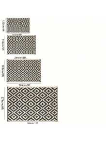 Waterproof Outdoor Rug, 5x8 Ft, Reversible Plastic Grass Patio Carpet For Garden, Camping, RV, Suitable For Yard, Patio, Balcony, Outdoor Entrance, Backyard, Bench, Picnic, Camping, Pool Deck, Black And Beige - Beige - View 3