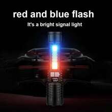 1 pieza Linterna LED recargable de alta potencia, linterna LED muy potente con batería incorporada, antorcha para pesca, caza, campamento