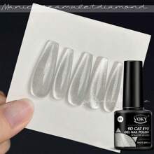 6pcs/Set Cat Eye Magnetic Gel Kit, Polish Uv Gel Enamel Poly Gel With Beautiful Cat Eye Effect Nails - Multicolor - View 3