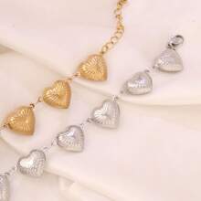 1pc 18k PVD Gold Plated Stainless Steel Hollow Heart Pendant Necklace For Women Silver Golden Color Light Handy Heart Chain Necklaces Party Jewelry Gifts - Necklaces - View 11