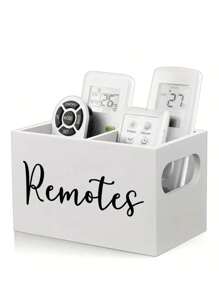 1 Remote Control Holder Storage Wooden Box, TV Remote Control Holder, Remote Control Storage Box For Table, Wooden Remote Control Box For Bedside Table, Bedside Storage Box, Coffee And Tea Bag Storage Decoration Box, Wooden Compartment Storage Box
