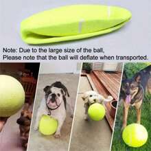 1 pieza Pelota de tenis para perro rebotadora y duradera de 9.5 pulgadas para verano, apta para entrenamiento de perros pequeños a medianos, juguete deportivo para mascotas para fomentar el juego positivo y el ejercicio, se envía desinflada