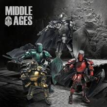 1 Set de Figura de Acción Modelo de Caballero Medieval - Marionetas articuladas con accesorios, juego de construcción creativo para mayores de 14 años, material de ABS para decorar y coleccionar