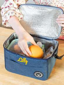 1pc Personalized Lunch Bag, Insulated Thermal Cooler Bag, Large Capacity Lunch Box Bag, Portable Tote Bag Multifunctional Picnic Bag, Suitable For Kitchen, Picnic, Gathering, Student, Office Worker, Teacher, Perfect Gift For Family, Friend, Boyfriend/Girlfriend, Christmas, Valentine's Day, Birthday - Multicolor - View 5