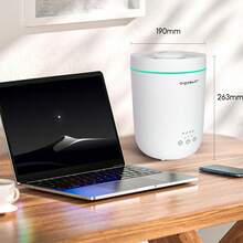 Aigostar Umidificatore ambiente Bambini 2,5L, Umidificatore Ultrasuoni a Riempimento Superiore,diffusore di oli essenziali-Bianco,timer da 8 ore, 2 Regolabile Nebbia, 7 luci che cambiano colore - Spina tipo E UE (220-240 V) - Visualizzare 5