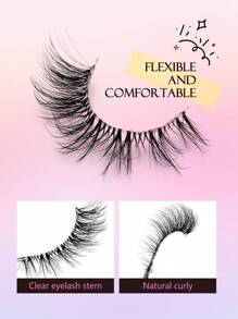 Asiteo 7对假睫毛自然纤细柔软时尚透明带状交叉睫毛适用于日常约会和节日睫毛条睫毛，睫毛，睫毛，假睫毛