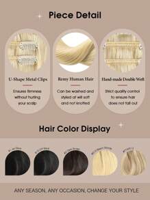 Yilite Hair Extensions Clip Ins 14-20 Inch 7pcs #613 Bleach Blonde Clip In Hair Extensions Human Hair Straight Clip In Hair Extensions Real Human Hair Double Weft (14-20 Inches #613 Bleach Blonde) - S613 - View 7