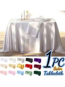 1PC Luxury Satin Tablecloth Glittering Rectangular Fabrics Of Various Colors Perfect For Weddings, Ceremonies, Festivals And Birthday Parties Multifunctional Dining Table Layout | Elegant Tablecloth | Tablecloth