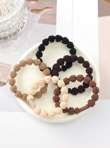 5pcs/Set Fashionable Basic Multicolor Earth Tone Hair Tie, High Elasticity Non-Damaging Hair Ties For Ponytail