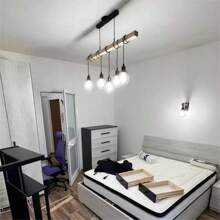 木制长吧台吊灯，适用于咖啡厅、服装店、餐厅的创意照明