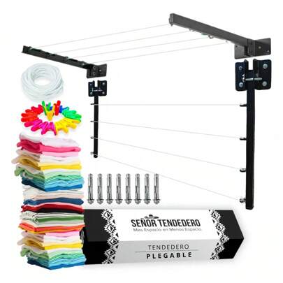 Tendederos Plegables Retractil Ropa Plegable Reforzado Metal