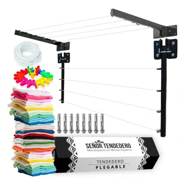 Tendederos Plegables Retractil Ropa Plegable Reforzado Metal