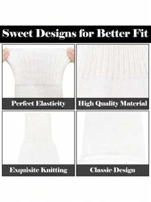 1 Pair Y2K Solid Color Casual Versatile Warm Knitted Leg Warmers - Black - View 11