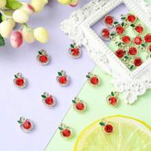 20 件金色红苹果合金饰品，带水钻食物水果金属诞生石饰品，适合感恩节老师 DIY 珠宝制作礼物 - 20pcs - 查看 5