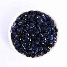 1.440 viên pha lê thủy tinh phẳng chất lượng cao SS3-SS30 dạng tròn dùng để đính nóng cho quần áo, giày dép, mũ, phụ kiện - xanh đậm - Xem 2