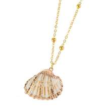 1pc New Style Gold Edged Ocean Themed Necklace, Multiple Designs - Gold - View 7