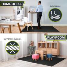 Tapete de Ejercicio Baldosas EVA Entrelazadas: Protege y Amortigua Suelo, Ideal para Gimnasio/Entrenamiento/Juego - Beige - 1/2 pulgada - 24 pies cuadrados - 6 baldosas - Ver 12