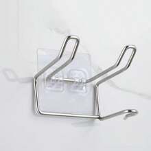 1 件装免钻不锈钢吹风机架、浴室架、节省空间壁挂式、银色、适用于浴室和沙龙