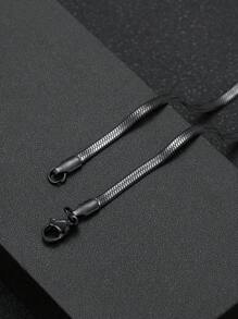 Modischer schwarzer Herren Halskette, abgeflachte Edelstahl Schlangenkette Halskette, klassischer Punk Gothic Hip Cool Stil, ideal für den täglichen Gebrauch, Geschenkidee zur Saison-Eröffnung