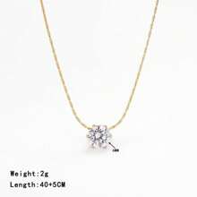1pc Fashionable Stainless Steel Rhinestone Necklace, Versatile For Women To Wear For Daily Life Or Stylish Commuting