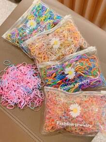 500 Pcs Silicone Hair Scrunchies With Bag Casual Hair Ties - Đầy màu sắc - Xem 5