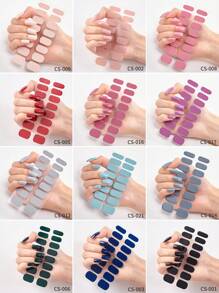 48/96/128/192片装多巴胺美甲贴纸套装，包含粉色、黑色、白色、红色、蓝色、绿色等多种颜色，闪光美甲贴纸，DIY全套美甲贴纸，按压式美甲贴纸，渐变闪光美甲贴纸，持久耐用，适合日常、圣诞节、新年、派对等场合，快速轻松地打造美丽惊艳的美甲造型。（注意：本产品不适用于UV固化） - 彩色 - 查看 13