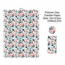 Natural Series Flowers Leaves Colored Pattern Polymer Clay Transfer Paper Disposable Stickers Printing Paper Earrings Making