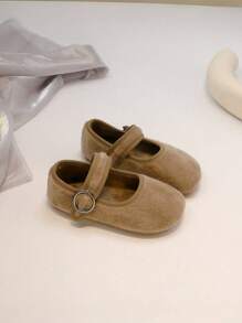 Giày nhung cho trẻ em, giày bệt thời trang 2 kiểu, dép đi trong nhà ấm áp mềm mại cho bé vào mùa thu đông - Xám - Xem 2