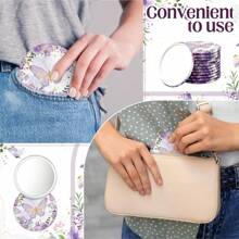 Bộ 36 món quà tặng tiệc theo chủ đề bướm, bao gồm 12 gương nhỏ gọn, 12 thiệp cảm ơn, 12 túi Organza, không cần điện, không lông vũ, dành cho đám cưới, tiệc cô dâu, tiết lộ giới tính, sinh nhật - Màu tím - Xem 7