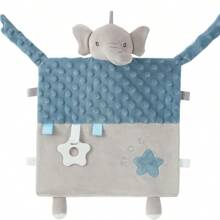 可定制名字刺绣个性化婴儿舒适毯、柔软毛绒婴儿奶嘴、口水围兜、咀嚼和摇铃出牙安全毯，适合睡眠 - 彩色 - 查看 12