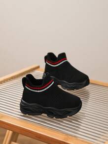 Infant Baby Casual Shoes All Season Breathable Soft Durable Versatile Slip-On Walking Shoes Sports Sneakers - Black - View 6