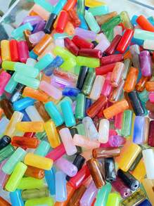50pcs Fashion Colorful Cloudy Acrylic Tube Beads DIY Handmade Earrings, Necklace Jewelry Parts