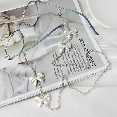 1 件蝴蝶装饰优雅可爱 ABS 塑料眼镜链，适合女士，四季通用