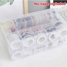 1pc 15-Compartment Washi Tape Organizer,Adjustable Compartment Grid Slot Storage Box,Clear Organizer Container Storage Box With Adjustable Dividers,Removable Clear Jewelry Divider Storage Box,For Art Supplies, Jewelry, Beads, Stationery, Stickers, And Tape,Back To School Supplies